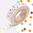 Klebeband ›masking tape‹ - blau-flieder-orange Konfetti