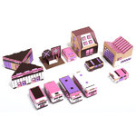 D.I.Y.-Papp-Stadt ›paper town‹ pink