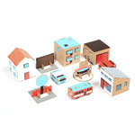 D.I.Y.-Papp-Stadt ›paper town‹ blau