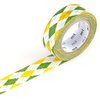 Klebeband ›masking tape‹ - gelb-weiss-gruen Rauten