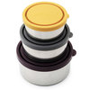 Edelstahlbehälter ›Round Nesting Trio – Eggplant‹